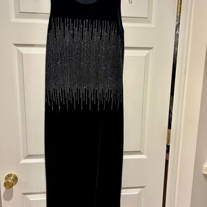 Ronni Nicole stunning sparkly long dress. Black velvet